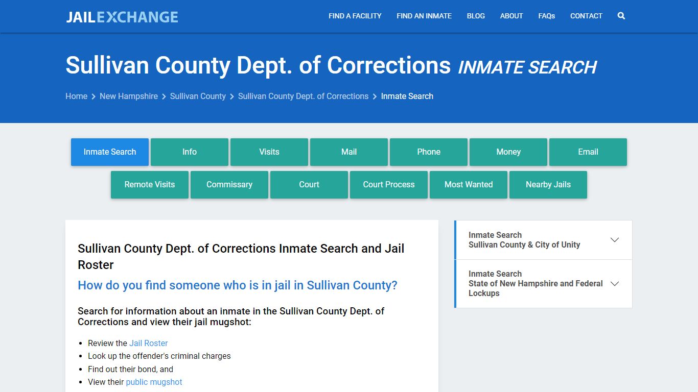 Sullivan County Dept. of Corrections Inmate Search - Jail Exchange